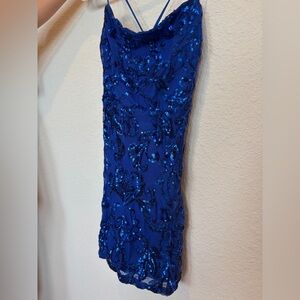 Windsor blue sequin mini dress